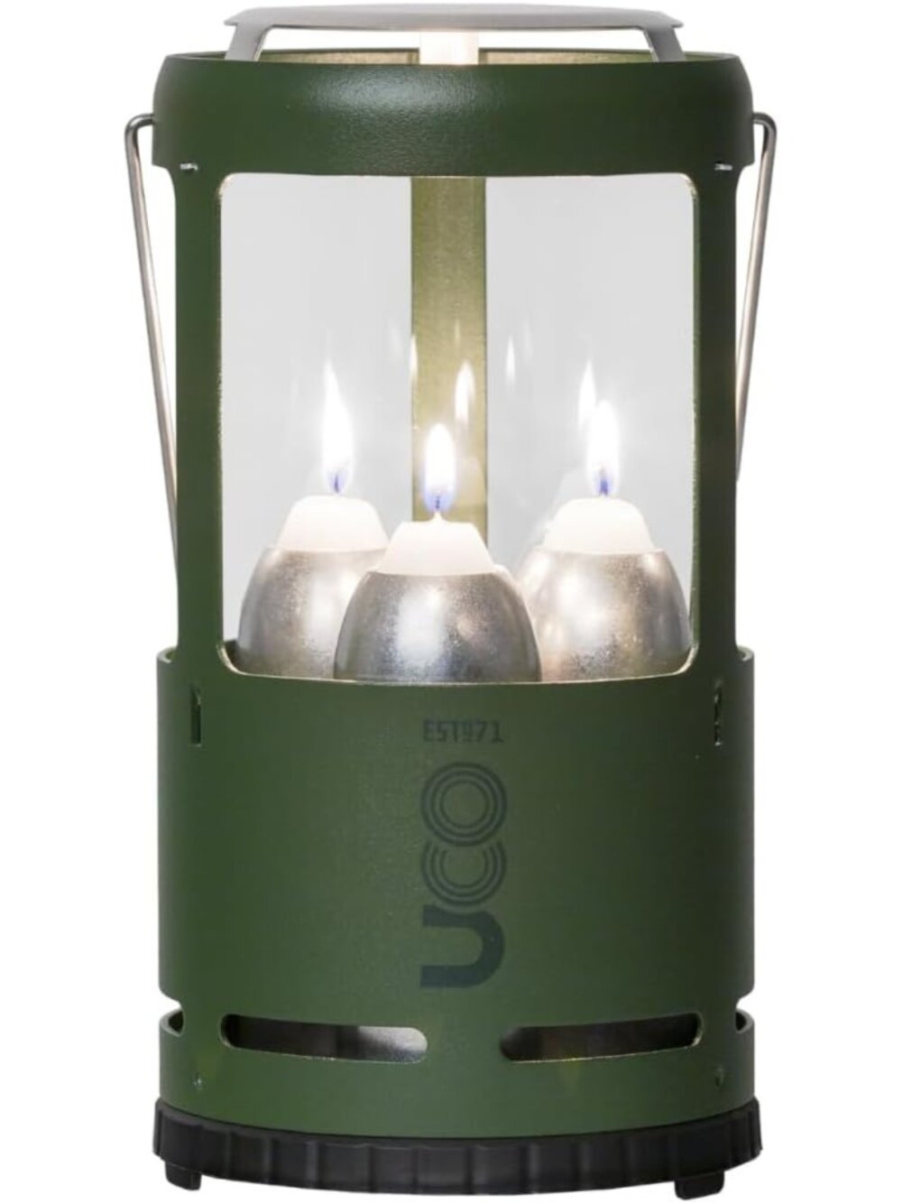 Portable Candle Lantern for Camping & Power Outages - Includes 3 Long-Burning